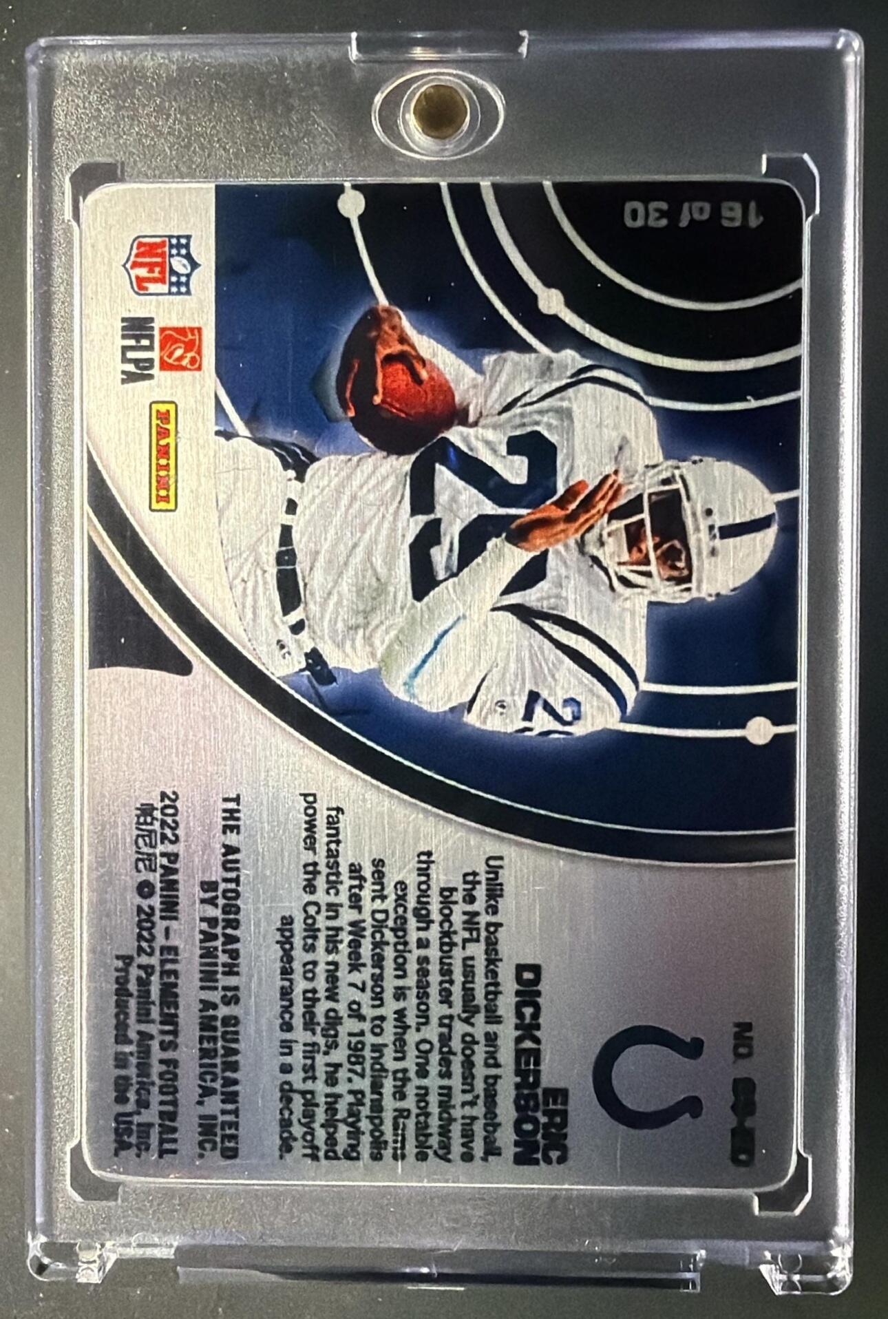 2022 Panini Elements Eric Dickerson #ROH-EDI Metal Auto /30
