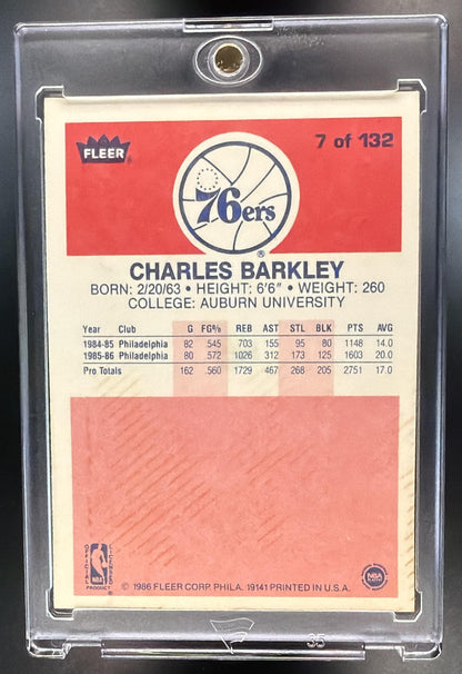 1986-87 Fleer Charles Barkley #7 RC Sixers