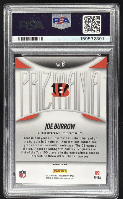 2025 Panini Prizm Joe Burrow #6 Prizmania SP PSA 9