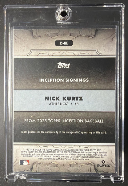 2025 Topps Inception Nick Kurtz #IS-NK Signings Gold 12/25 RC Auto