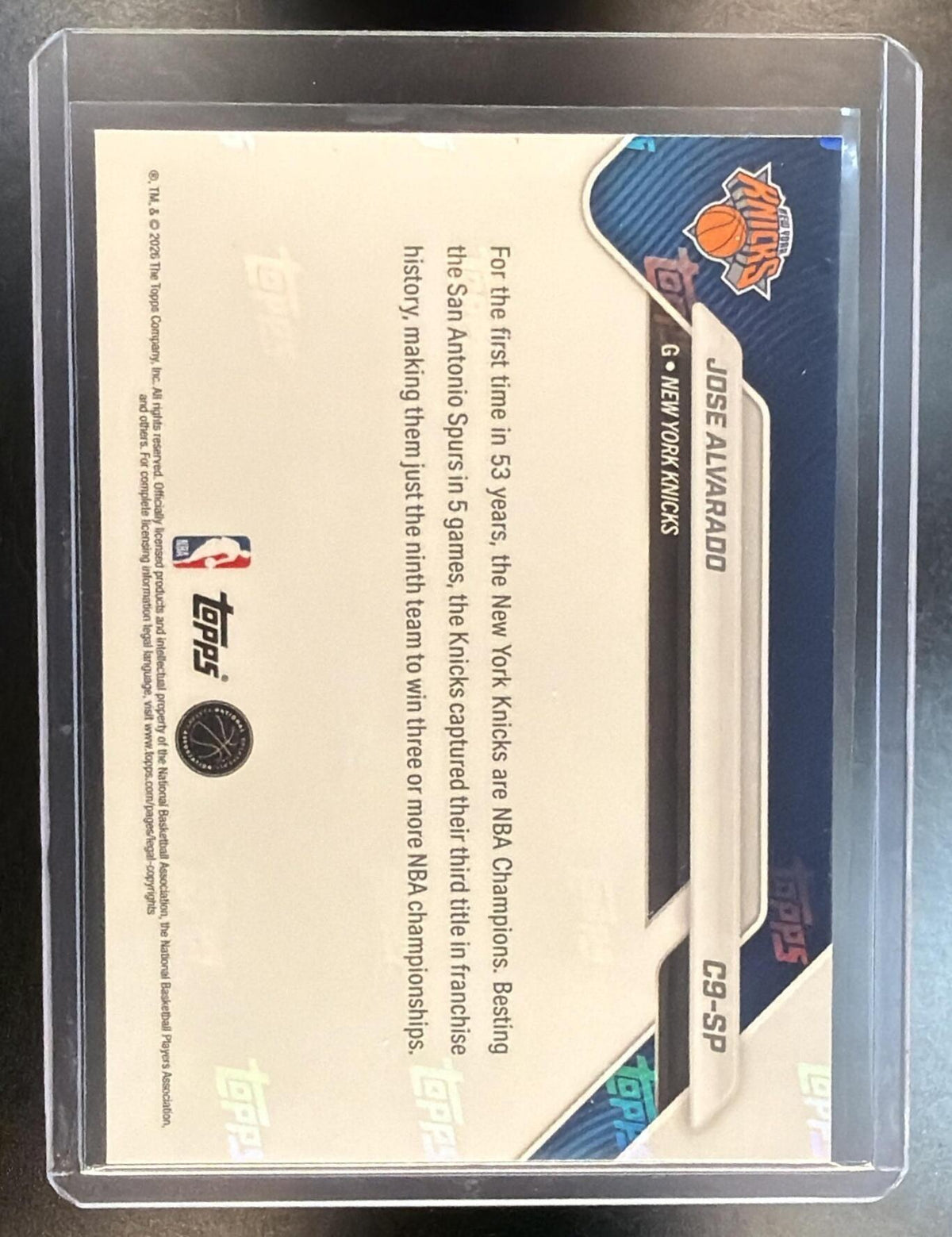 2026 Topps Now Jose Alvarado #C9-SP Image Variation