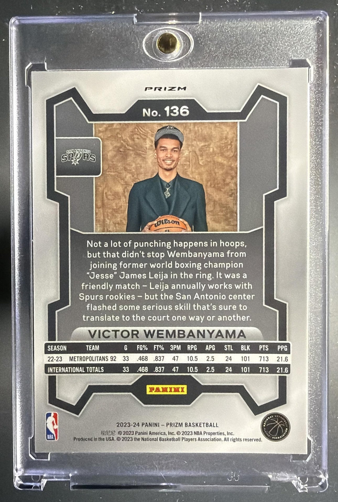 2023-24 Panini Prizm Victor Wembanyama #136 Prizms Fast Break RC