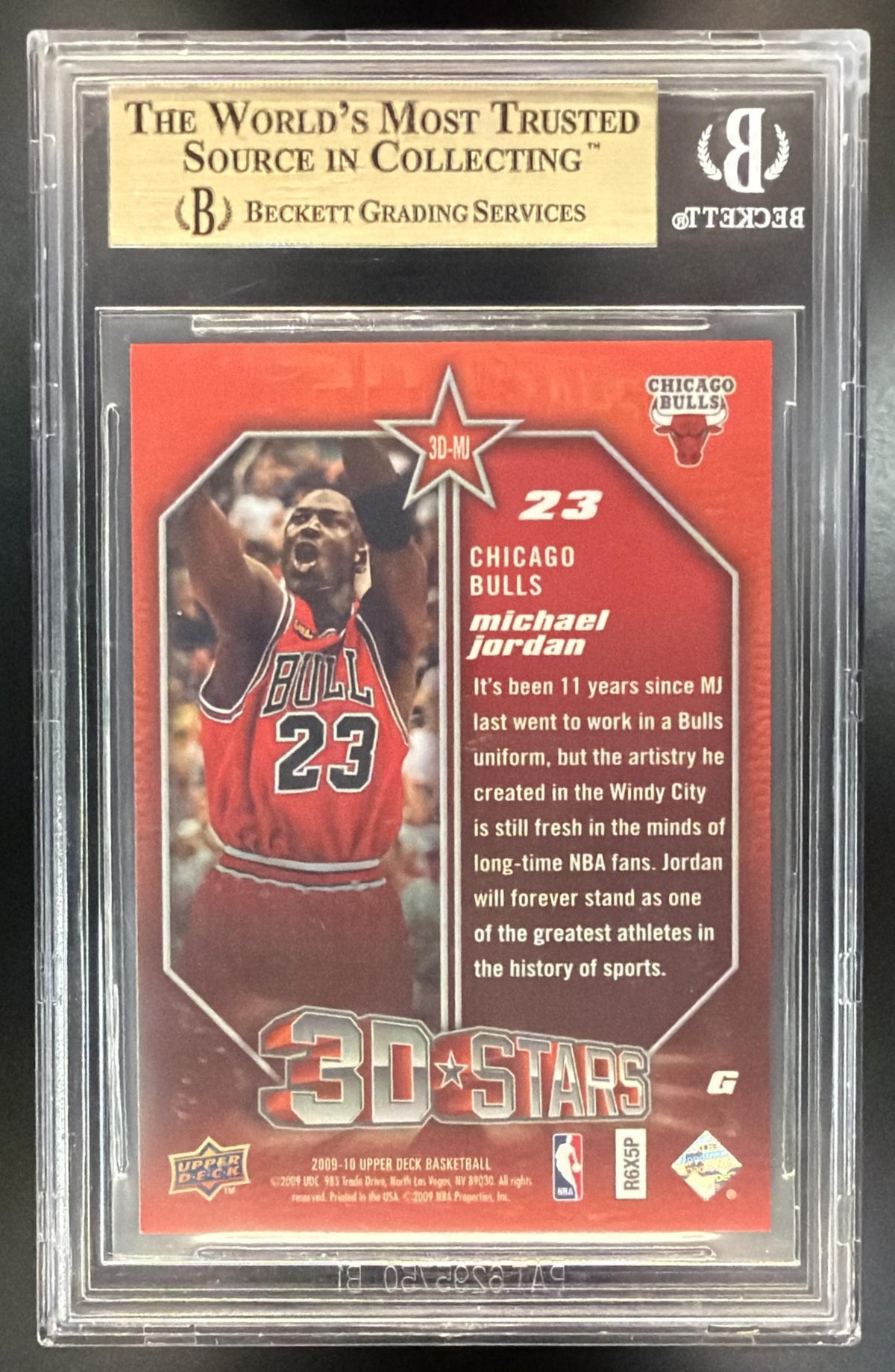 2009-10 Upper Deck Michael Jordan #3D-MJ 3D Stars BGS 9.5 SLAB CHIP