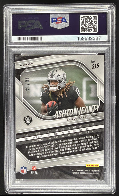 2025 Panini Prizm Ashton Jeanty #315 Blue Choice RC /14