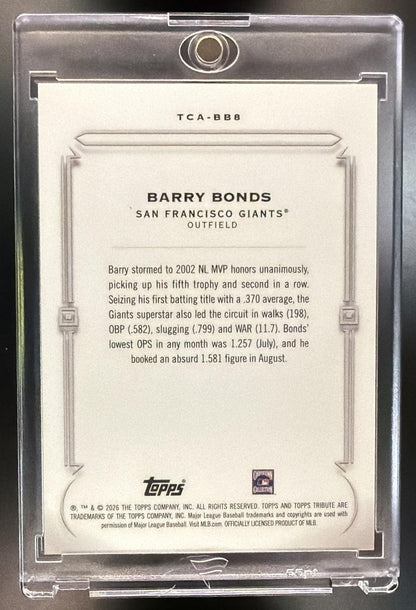 2026 Topps Tribute Barry Bonds #TCA-BB8 Career Achievement Award Continuity Pink /10