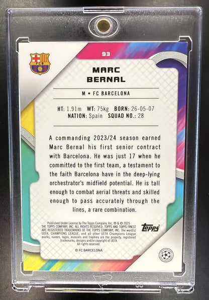 2024-25 Topps Finest FC Barcelona Marc Bernal #17 Gold 6/50 RC