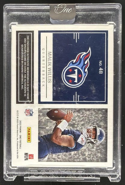 2022 Panini One Malik Willis #48 Bronze 19/35 MEM Auto RC