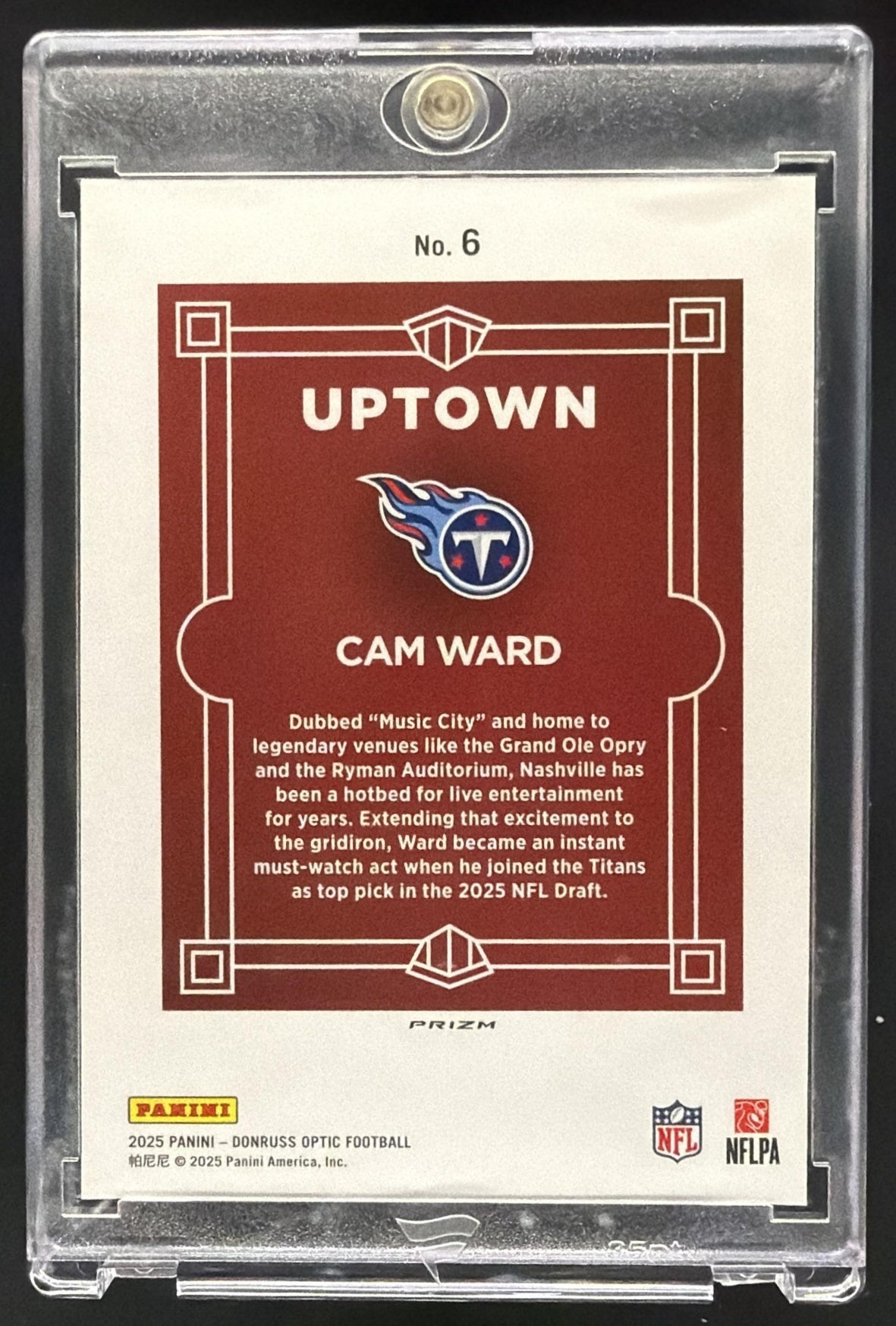 2025 Panini Donruss Optic Cam Ward #6 Uptown RC