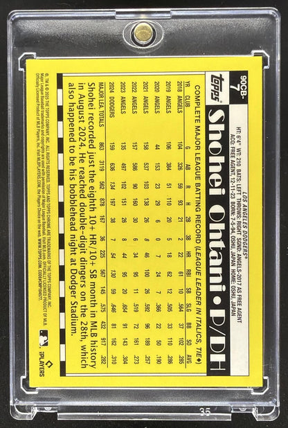 2025 Topps Chrome Shohei Ohtani #90CB-7 1990 Baseball Green Refractor 40/99