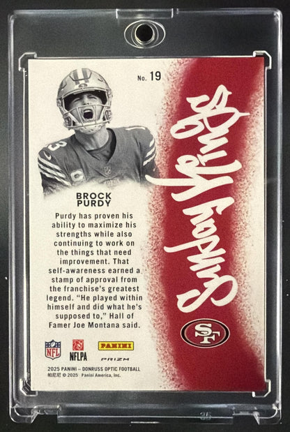 2025 Panini Donruss Optic Brock Purdy #19 Sunday Kings