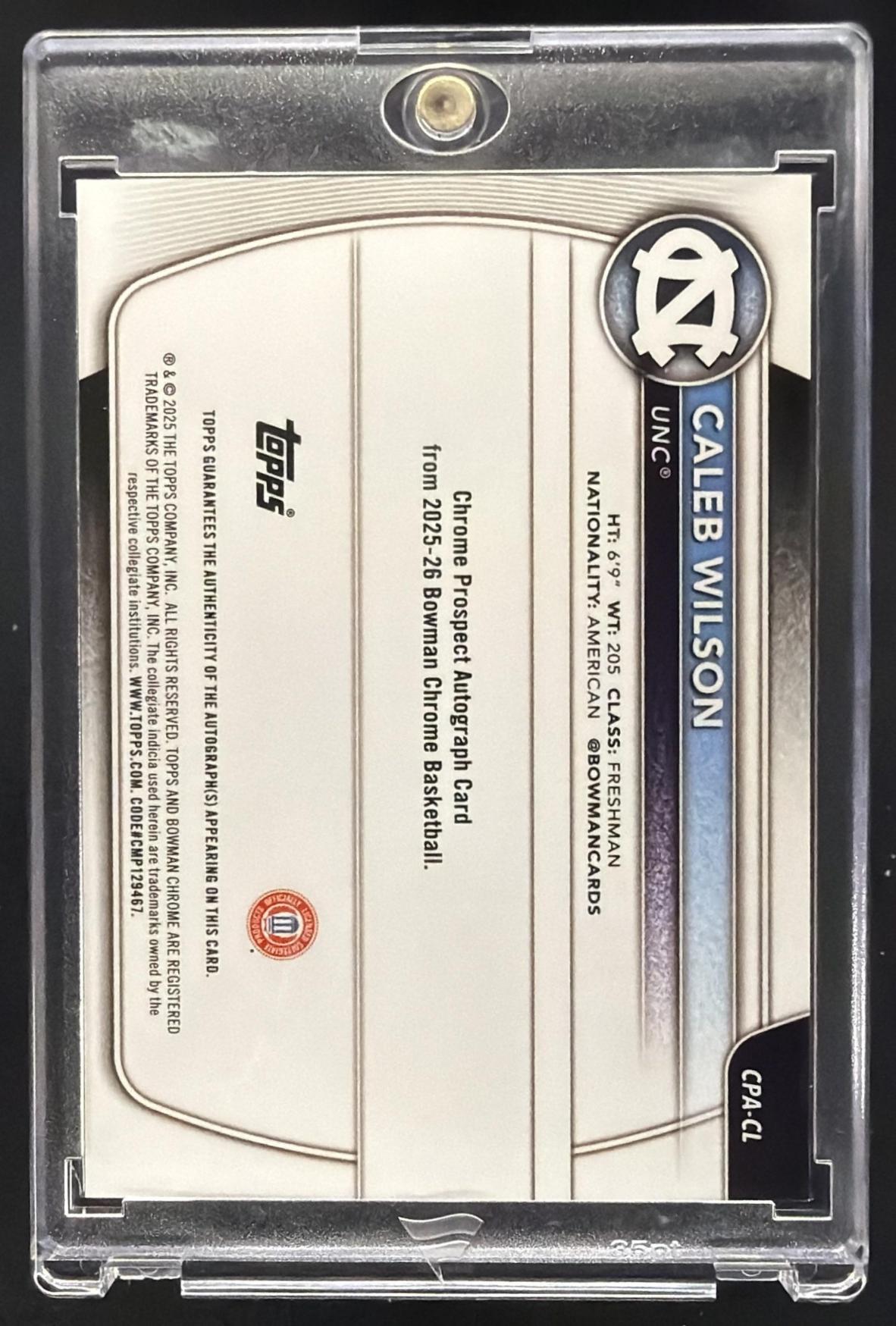2025 Bowman Caleb Wilson #CPA-CL Chrome Auto Gold Shimmer /50 1st