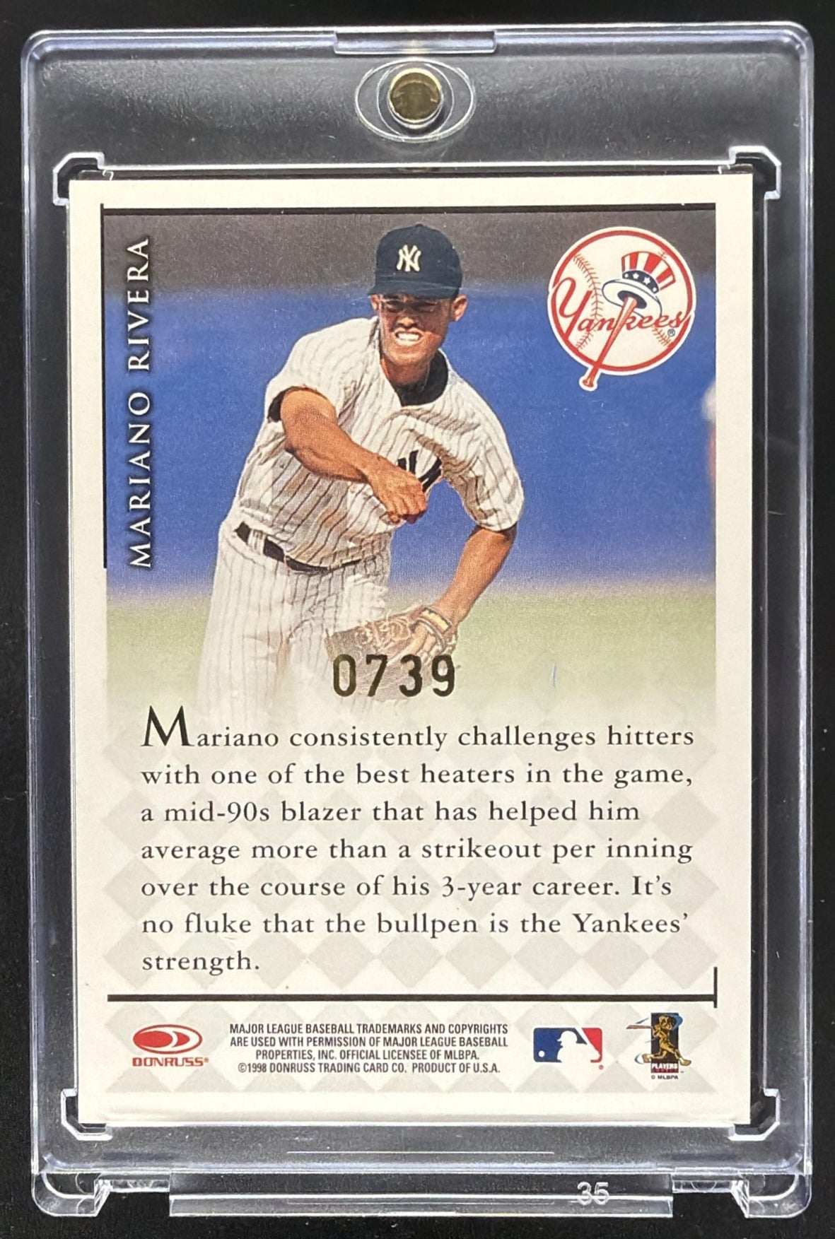 1998 Donruss Mariano Rivera #209 Siganture Series Green /1000