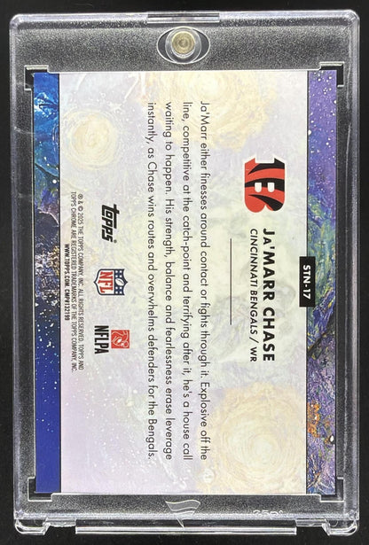 2025 Topps Cosmic Chrome Ja'Marr Chase #STN-17 Stars In The Night Gold /50