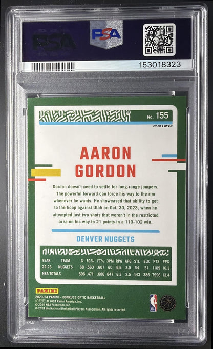 2023-24 Panini Donruss Optic Aaron Gordon #155 Jazz Prizm PSA 10