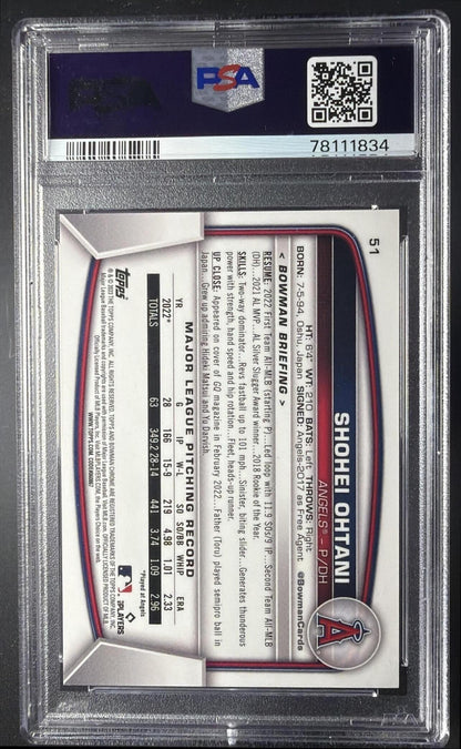 2023 Bowman Mega Box Shohei Ohtani #51 Pink Mojo Refractor /199 PSA 10