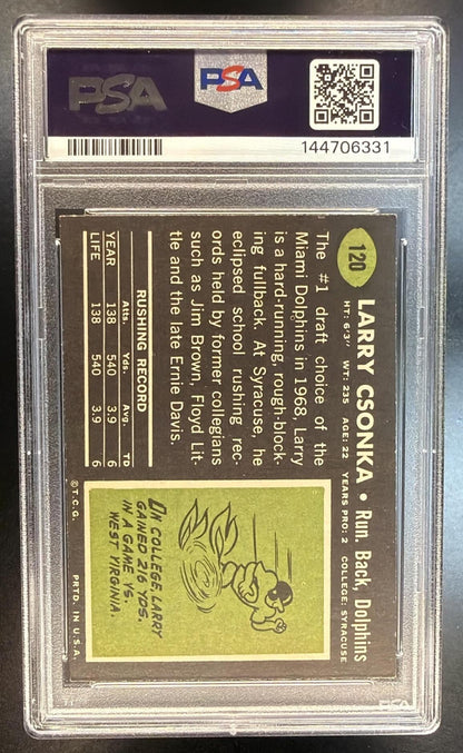 1969 Topps Larry Csonka #120 RC Dolphins PSA 4