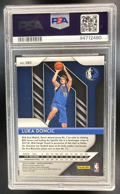 2018-19 Panini Prizm Luka Doncic #280 RC PSA 10 Mavs