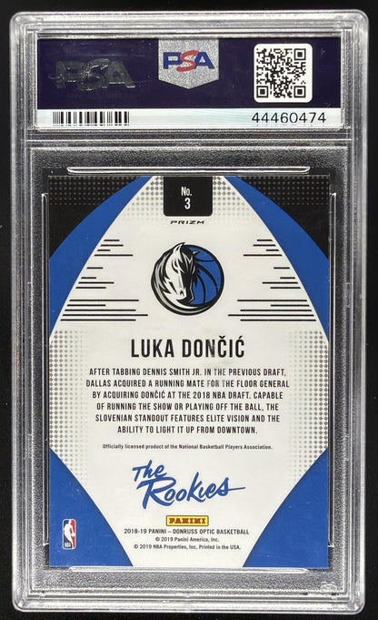 2018 Panini Donruss Optic Luka Doncic #3 The Rookies Fast Break Holo RC PSA 10