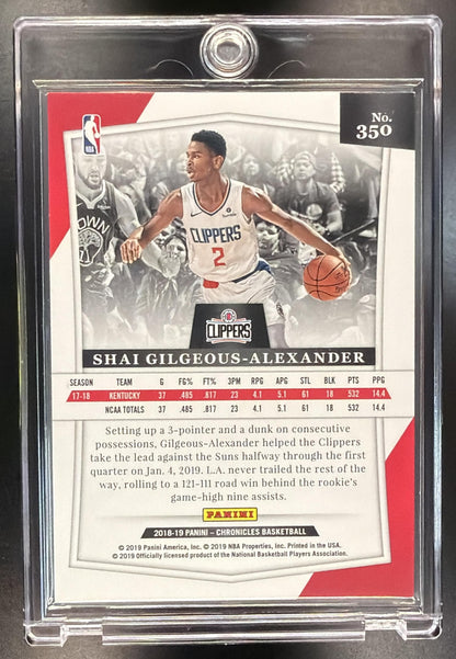 2018-19 Panini Chronicles Shai Gilgeous-Alexander #350 RC Majestic /249 Clippers