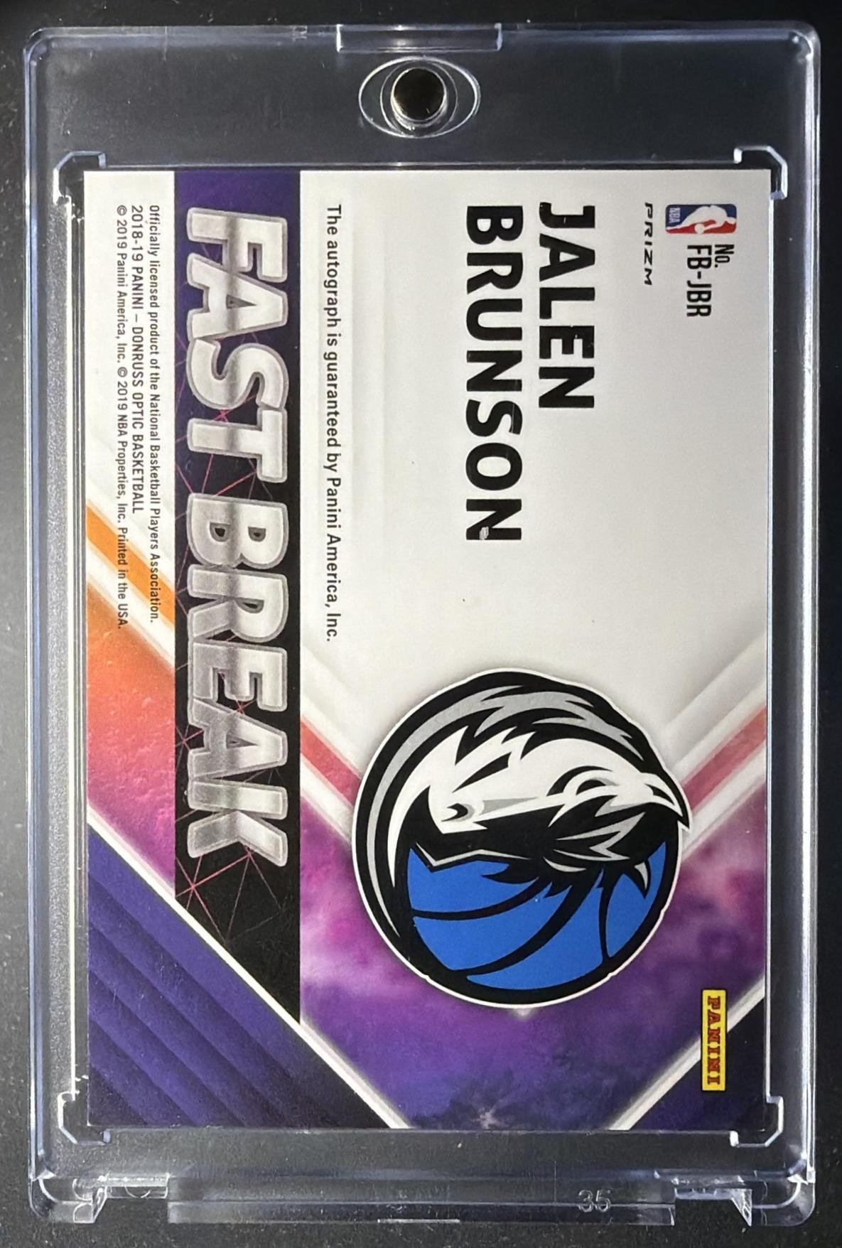 2018-19 Panini Donruss Optic Jalen Brunson #FB-JBR Fast Break Signatures RC Auto