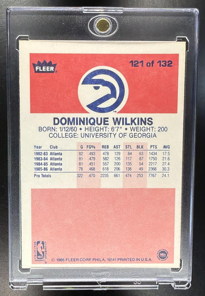 1986-87 Fleer Dominique Wilkins #121 RC
