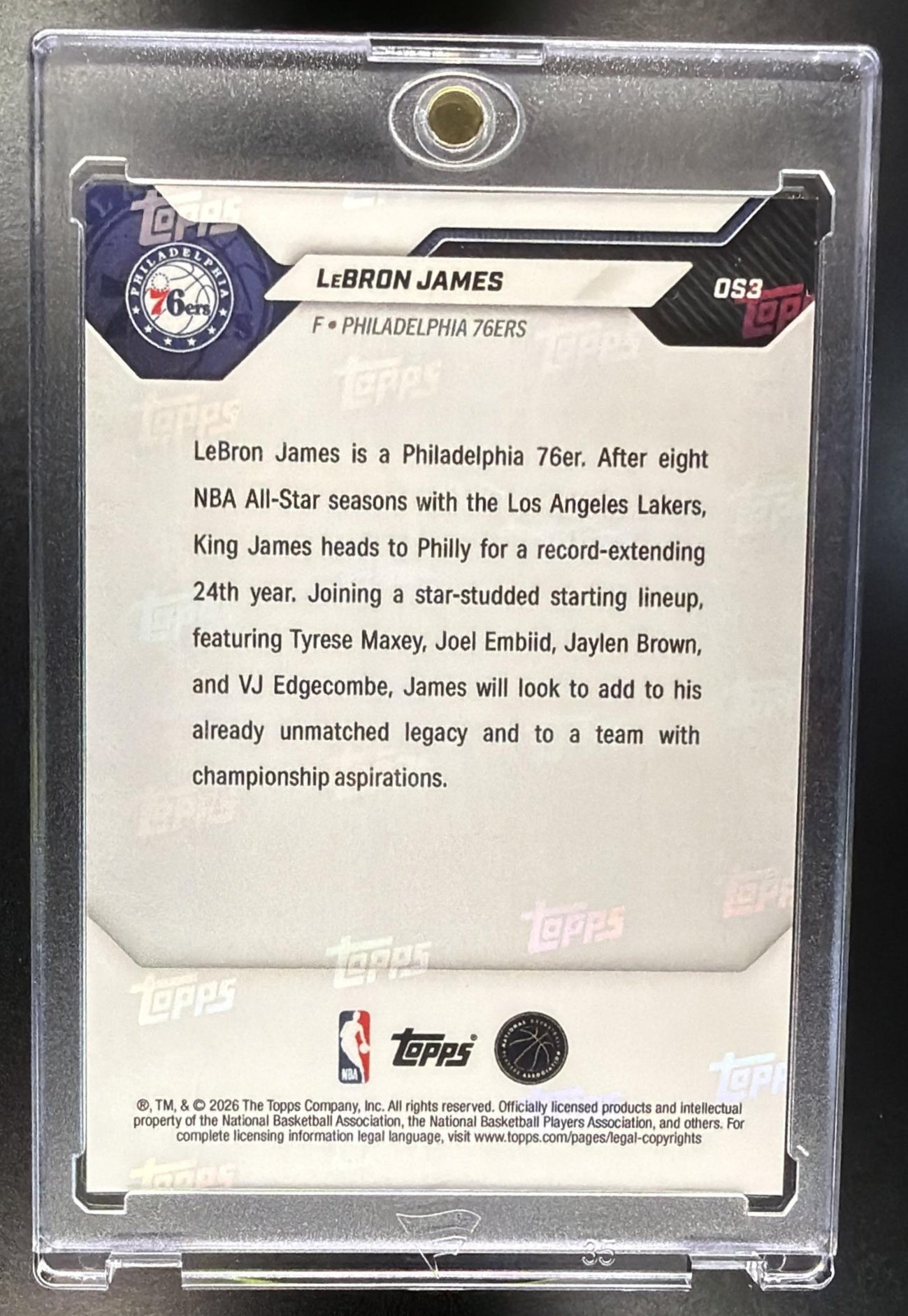 2026 Topps Now Lebron James Year 24 Sixers Rainbow Foil