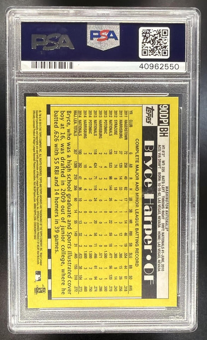 2015 Topps Achives Bryce Harper 1990 #1 Draft Picks PSA 10