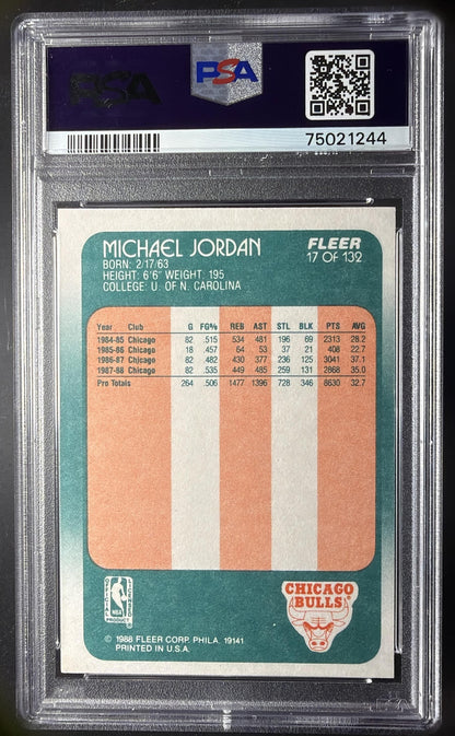 1988-89 Fleer Michael Jordan #17 PSA 8 3rd Year