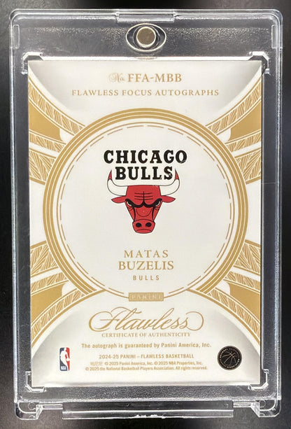 2024-25 Panini Flawless Matas Buzelis #2 Focus Auto /25 RC