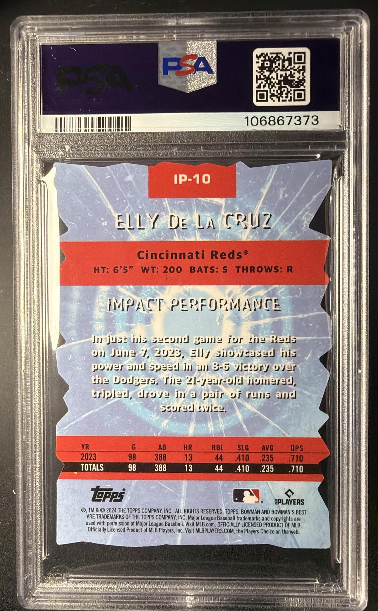 2024 Bowman's Best Elly De La Cruz #IP-10 Impact Players RC PSA 10