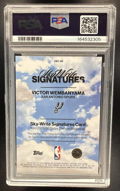 2025-26 Topps Chrome Victor Wembanyama #SWS-VW SkyWrite Signatures Auto PSA 8