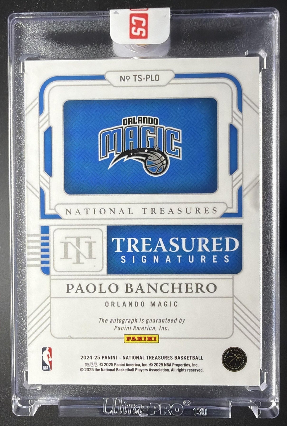 2024 Panini National Treasures Paolo Banchero #15 Treasured Auto Bronze /25