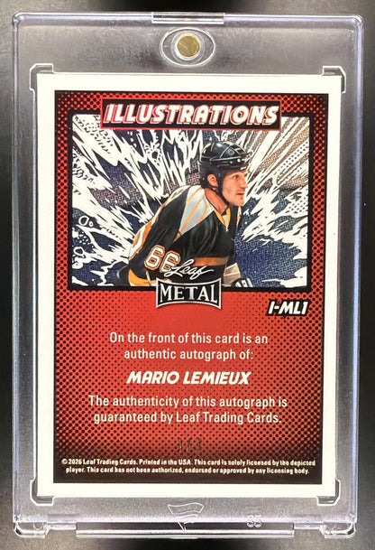 2026 Leaf Metal Mario Lemieux #I-ML1 Illustrations Auto Snowflakes /3