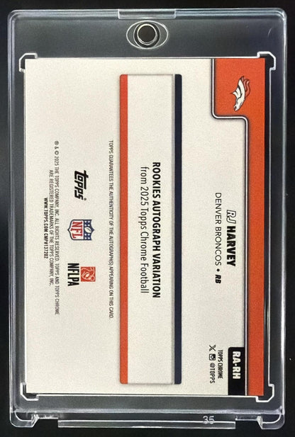 2025 Topps Chrome RJ Harvey #RA-RH Rookie Auto Gold Refractor 26/50 RC