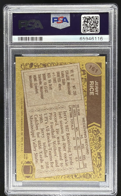 1986 Topps Jerry Rice #161 RC PSA 6