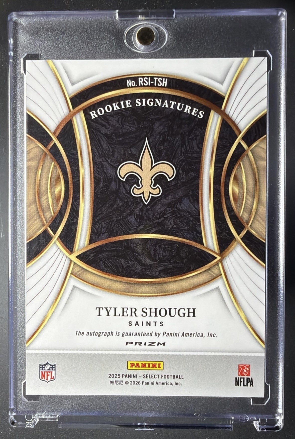 2025 Panini Select Tyler Shough #RSI-TSH Rookie Signatures Silver Prizm RC Auto