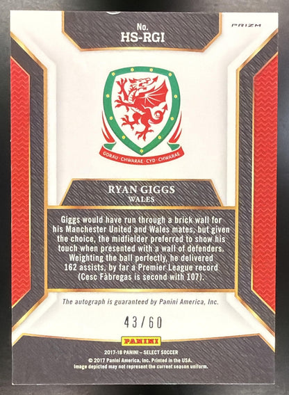 2017 Panini Select Ryan Giggs #HS-RGI Historic Signatures White 43/60 Auto