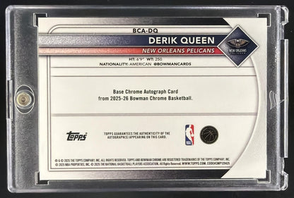 2025-26 Bowman Derik Queen #BCA-DQ Chrome Auto Gold Geometric Refractor 37/50 RC