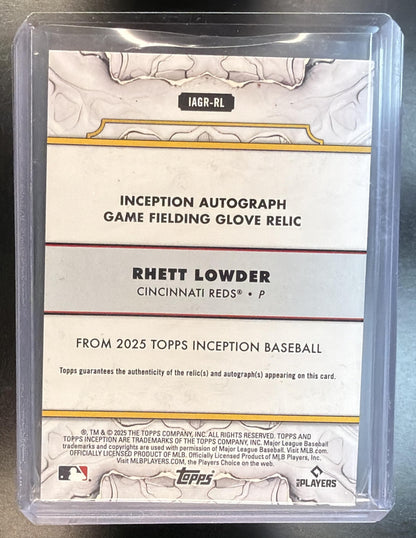 2025 Topps Inception Baseball Rhett Lowder #IAGR-RL Rookie Patch Auto 25/25 Reds