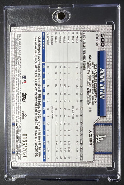 2026 Topps Series 2 Shohei Ohtani #500 Gold 156/2026