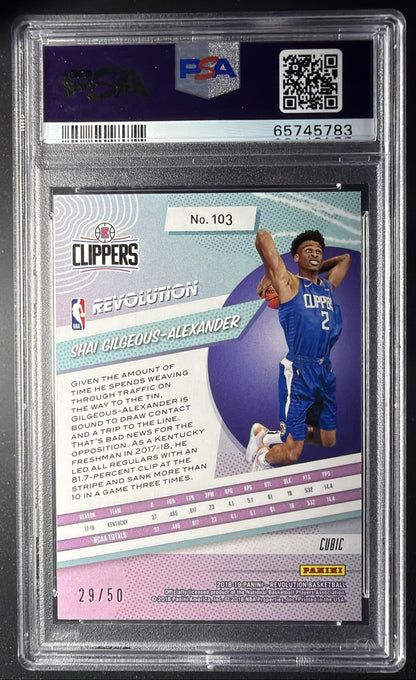 2018-19 Panini Revolution Shai Gilgeous-Alexander #103 Cubic 29/50 RC PSA 10