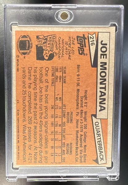 1981 Topps Joe Montana #216 RC 49ers
