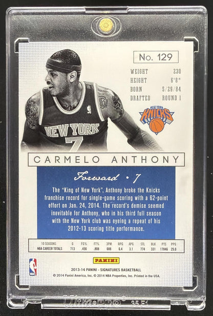2013-14 Panini Signatures Carmelo Anthony #FL-CA Auto Emerald /5