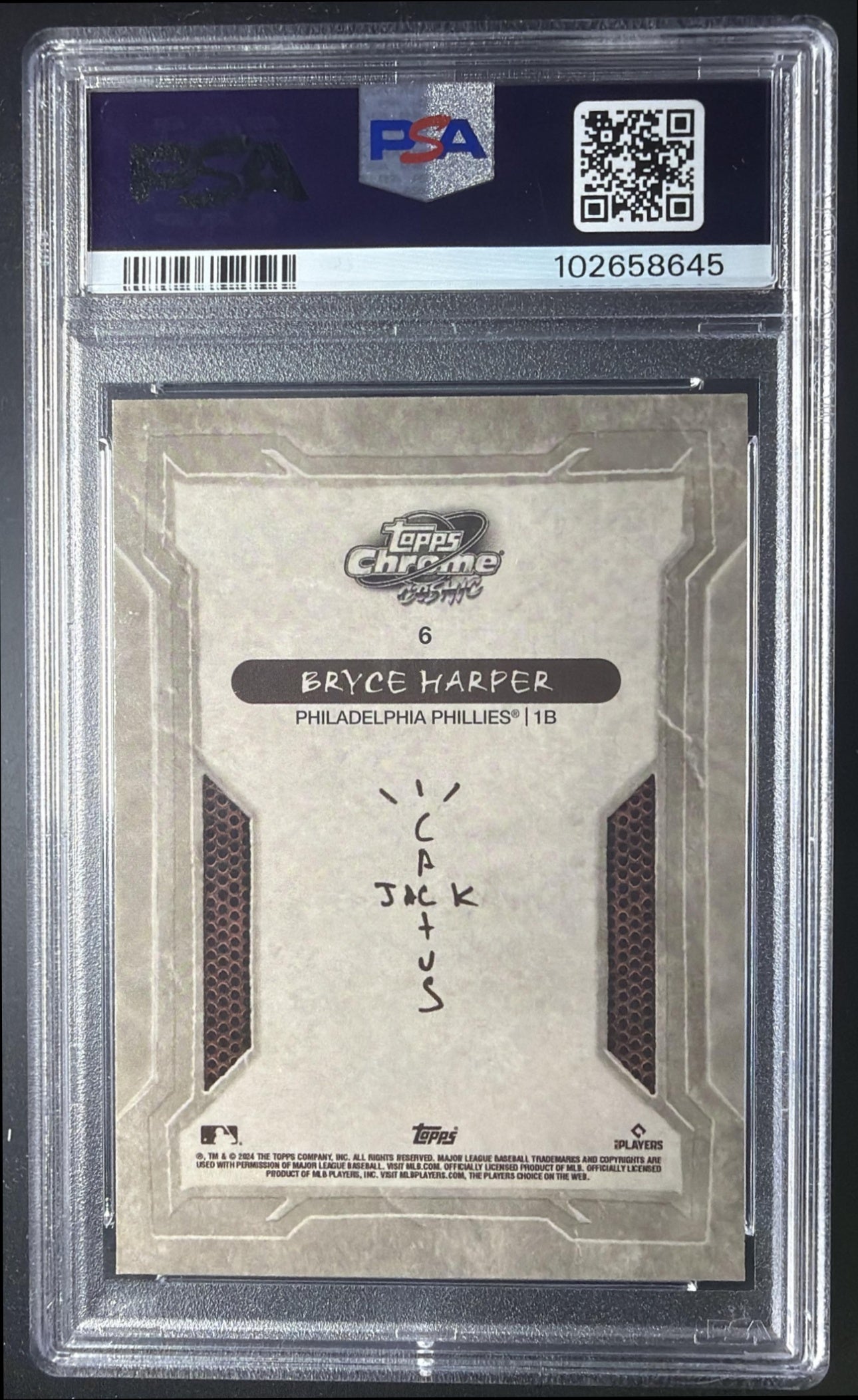 2024 Topps Chrome x Cactus Jack Bryce Harper #6 PSA 10