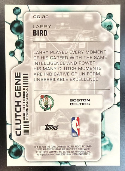 2025 Topps Chrome Update Larry Bird #CG-30 Clutch Gene 17/25