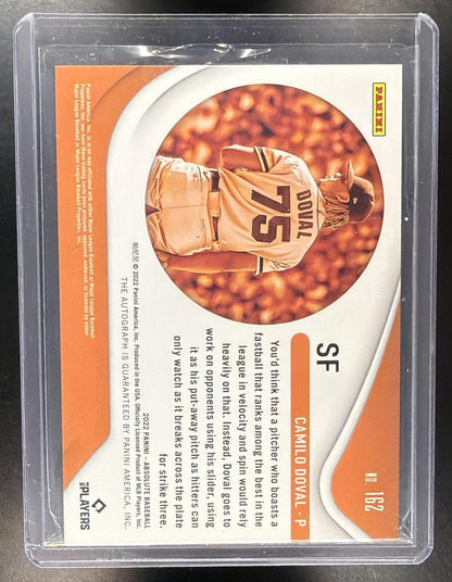 2022 Panini Absolute Baseball Camilo Doval  #162 Rookie Signatures 07/10
