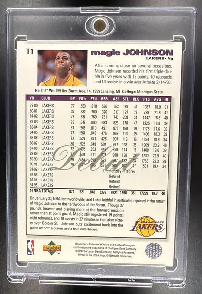 1995 Upper Deck Collector's Choice Magic Johnson #T1 1996 Debut Player's Club Platinum
