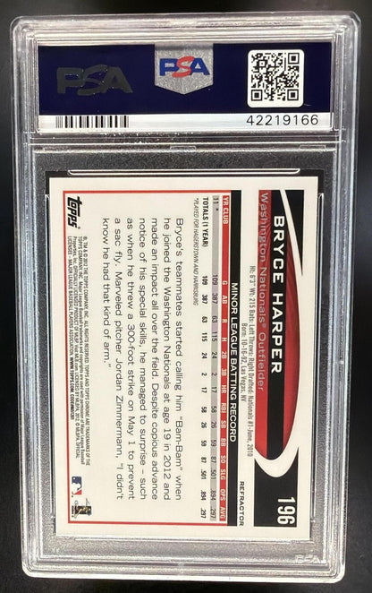 2012 Topps Chrome Bryce Harper #196 Refractor RC PSA 9