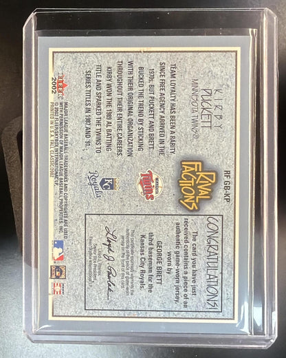 2002 Fleer Fall Classic Basebasll George Brett/Kirby Puckett #RF GB-KP Game Worn Jersey Patch