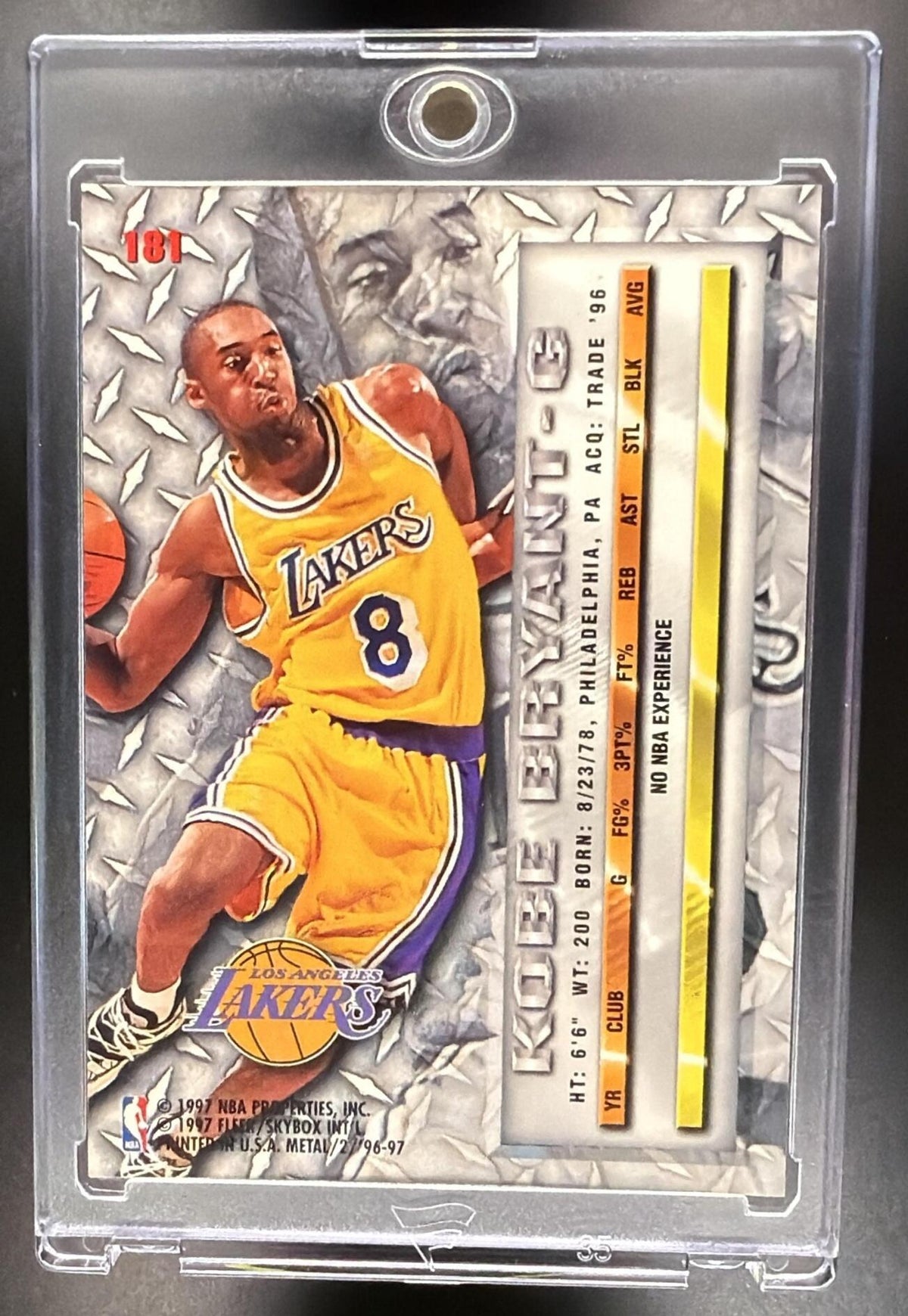1996 Skybox Metal Kobe Bryant #181 RC Lakers